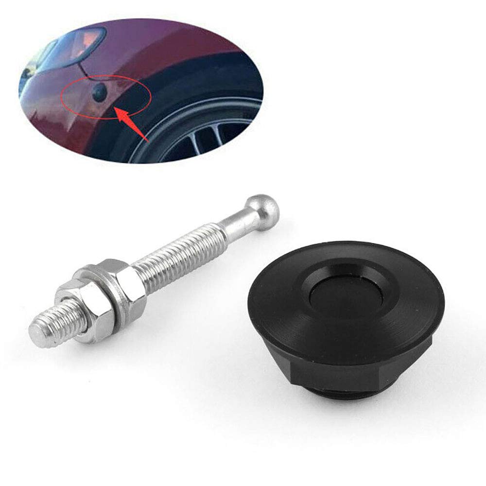 Woopeey 4 Pcs 1.25 Inch Universal Aluminum Vehicle Hood Pins-Quick Release Lock Latch Bumper License Plate Lock Clip Push Button