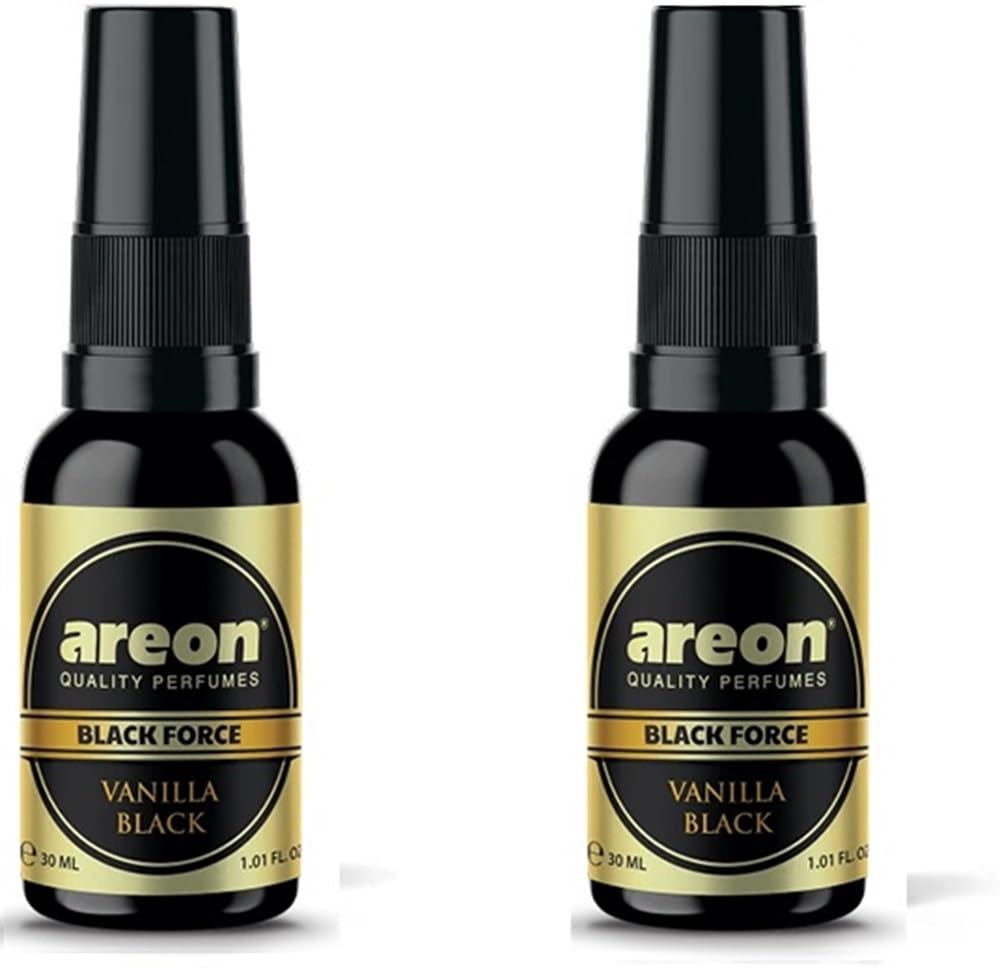 AREON Black Force Car Air Fresheners Spray Vanilla Black, Pack of 2