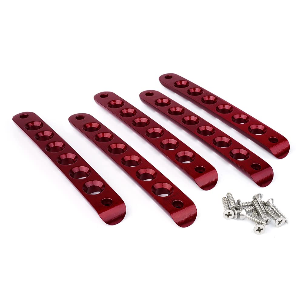 Xprite 5PCS Brushed Aluminum Side Door Handle Inserts & Cover Trim Compatible with 2007-2018 Jeep Wrangler JK JKU Unlimited Saha