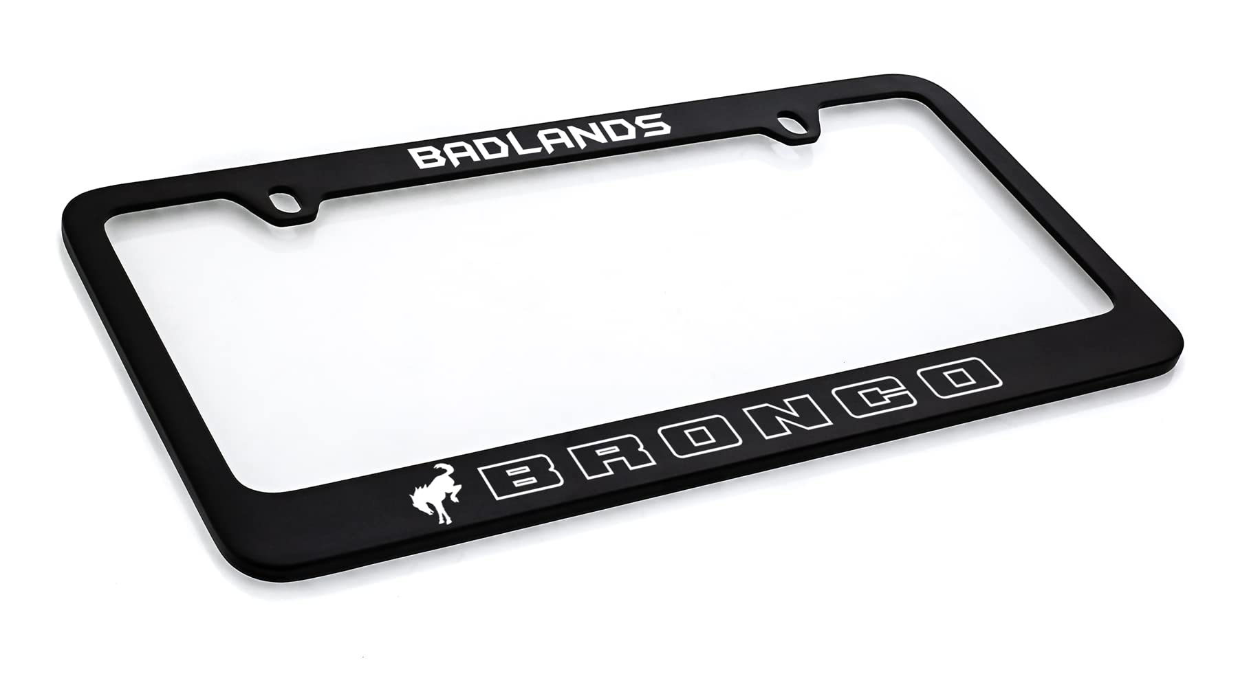 Ford Bronco Metal License Plate Frame - UV Printed, Badlands Color, Brass Material