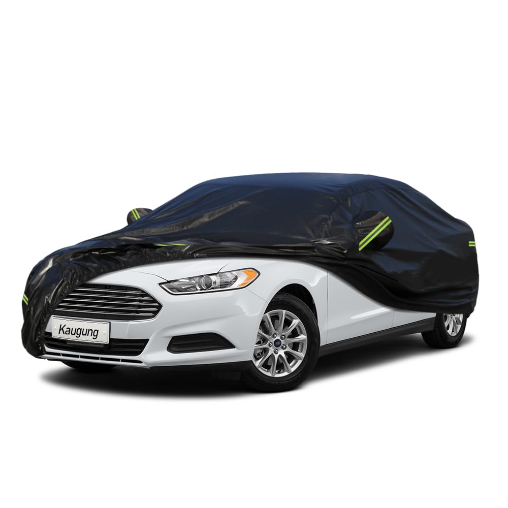 Kaugung 7 Layers Car Cover Custom Fit Ford Fusion From 2005 To 2025, Outdoor Waterproof All Weather Sun Rain Dust Snow Protectio