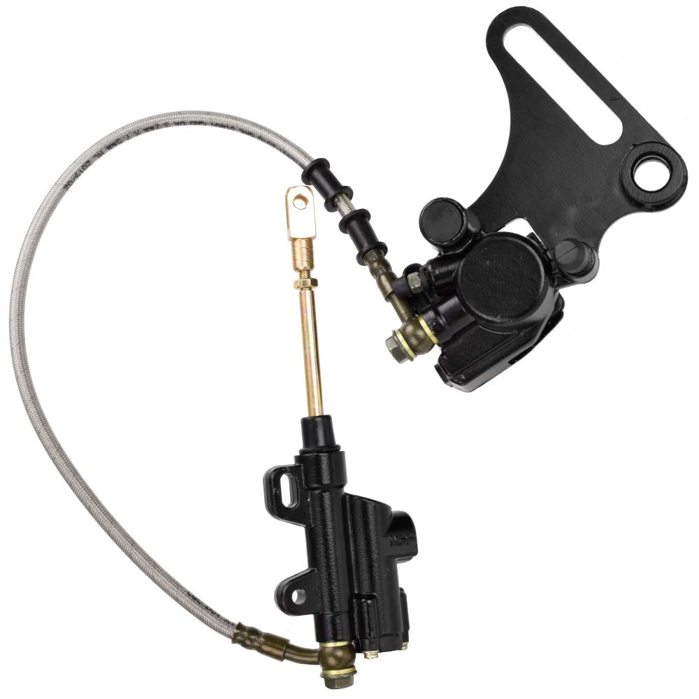 Hiaors Rear Brake Assembly Master Hydraulic Cylinder Caliper With Replaced Disc Brake Pad Coolster 15Mm Wheel Axle For Ssr 125Cc 110Cc Dirt Bike Pit Bike Klx Bbr Crf Ttr Sdg 107 50Cc 70Cc Part