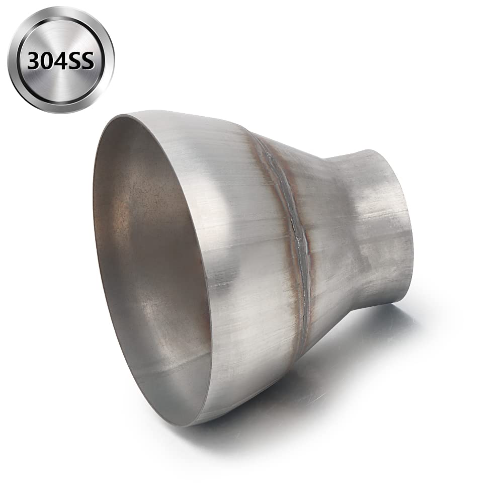 A-Karck Exhaust Adapter Connector 2.5' Od To 5' Od, Exhaust Pipe Reducer 4' Overall Length 304 Stainless Steel
