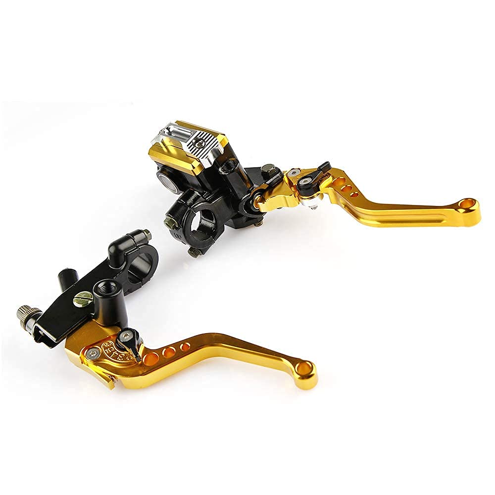 LisylineAuto Universal 7/8'' 22mm Handlebar Motorcycle Brake Lever Master Cylinder Clutch Lever Left & Right Set Compatible with