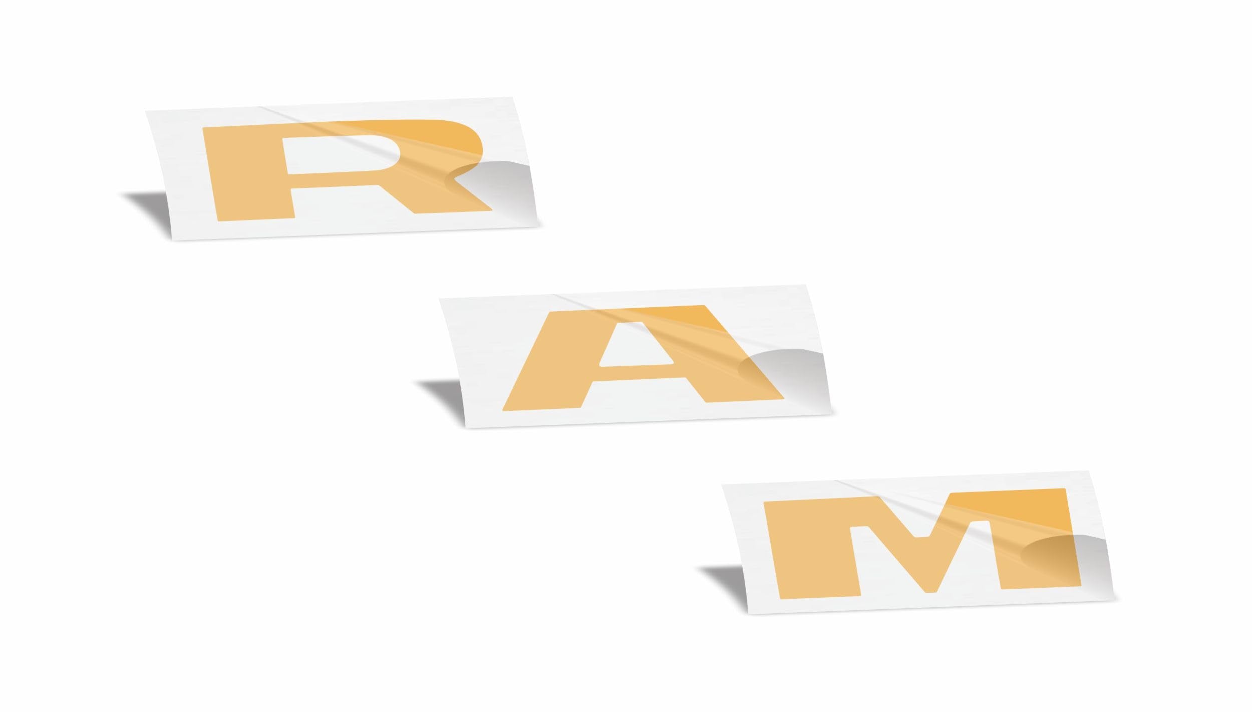 Reflective Concepts RAM Grille Emblem Overlay Decal 2019-2024 Ram 1500, NOT for Classic or TRX (Color: Reflective Gold)