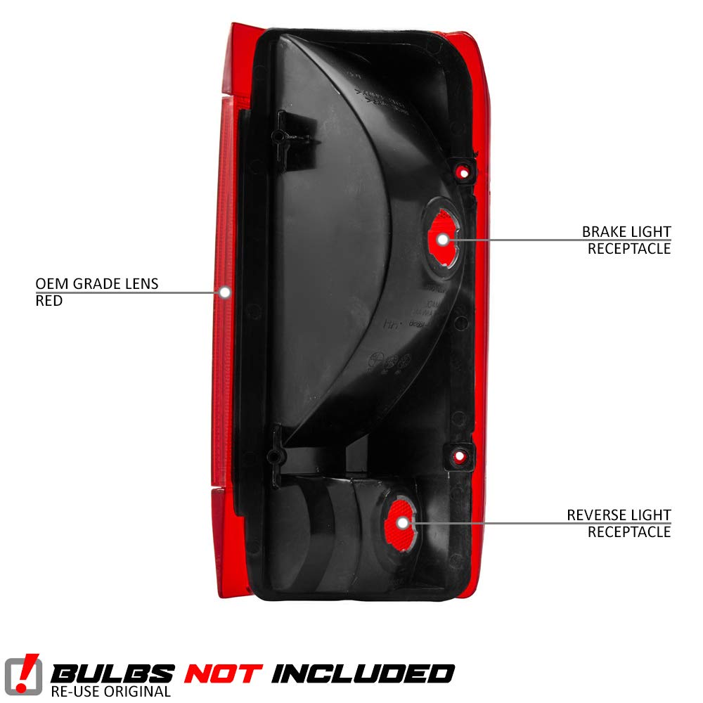 Epic Lighting Oe Style Replacement Rear Brake Tail Lights Assembly Compatible With Ford 90-96 F-150 (10/89) 90-97 F-250 F-350 St