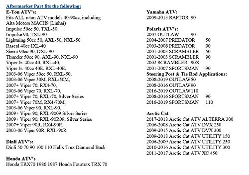 Black Replacement Steering Bushing for Honda 53221-HB2-004 / Dinli F020037 / e-ton 650435, 634136 / Yamaha 43D-F3812-00-00 / Polaris 0450499 / Arctic Cat ATV/Yerf Dog Made in USA (1)