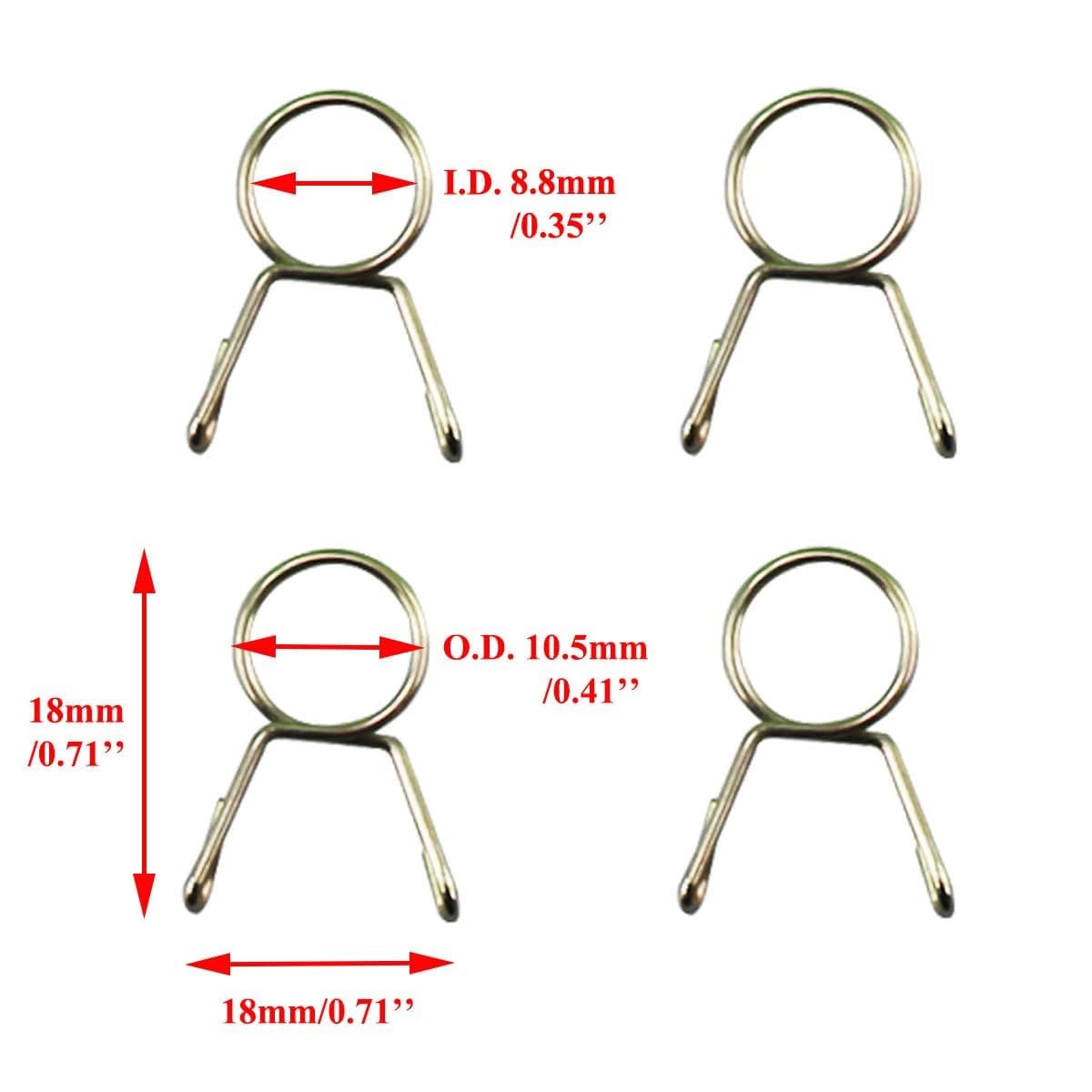 Pro Bat 0.3''/8Mm Od 0.2''/5Mm Id Motorcycle Fuel Gas Line Hose Tube With Hose Clamps Fuel Filter For Atv Dirt Bike Go Kart Mope