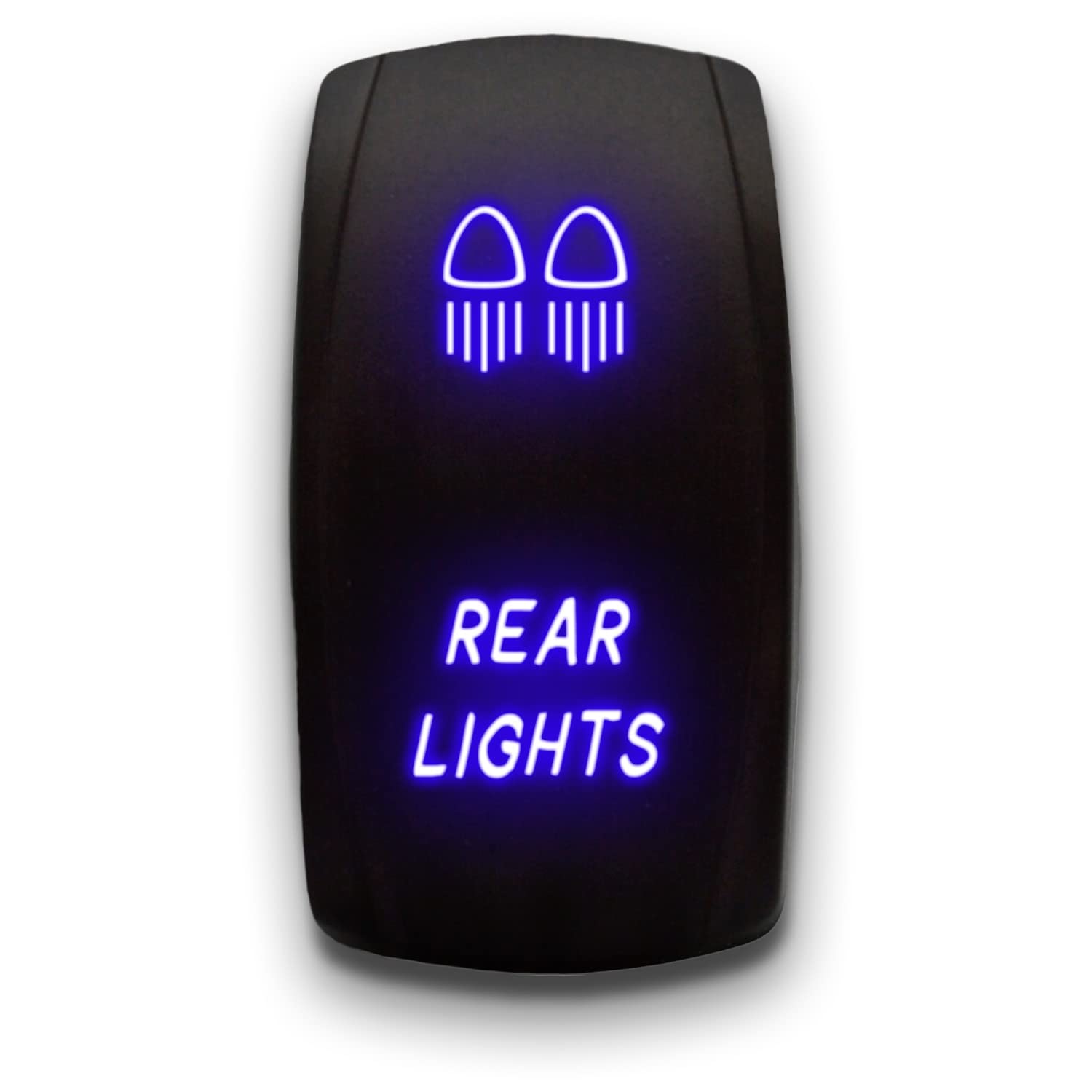 Rear Lights (1) - Blue - Laser Etched 5-Pin Double Pole Single Throw Maintained ON-Off DPST Toggle Switch 20A 12V