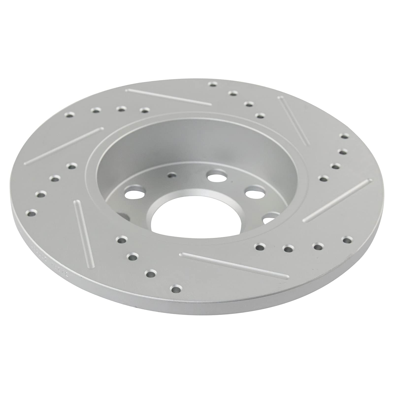 Trq Rear Performance Brake Rotors Set Premium G-Coated Cross Drilled & Slotted Compatible With 2008-2013 Audi A3 A3 Quattro 2010