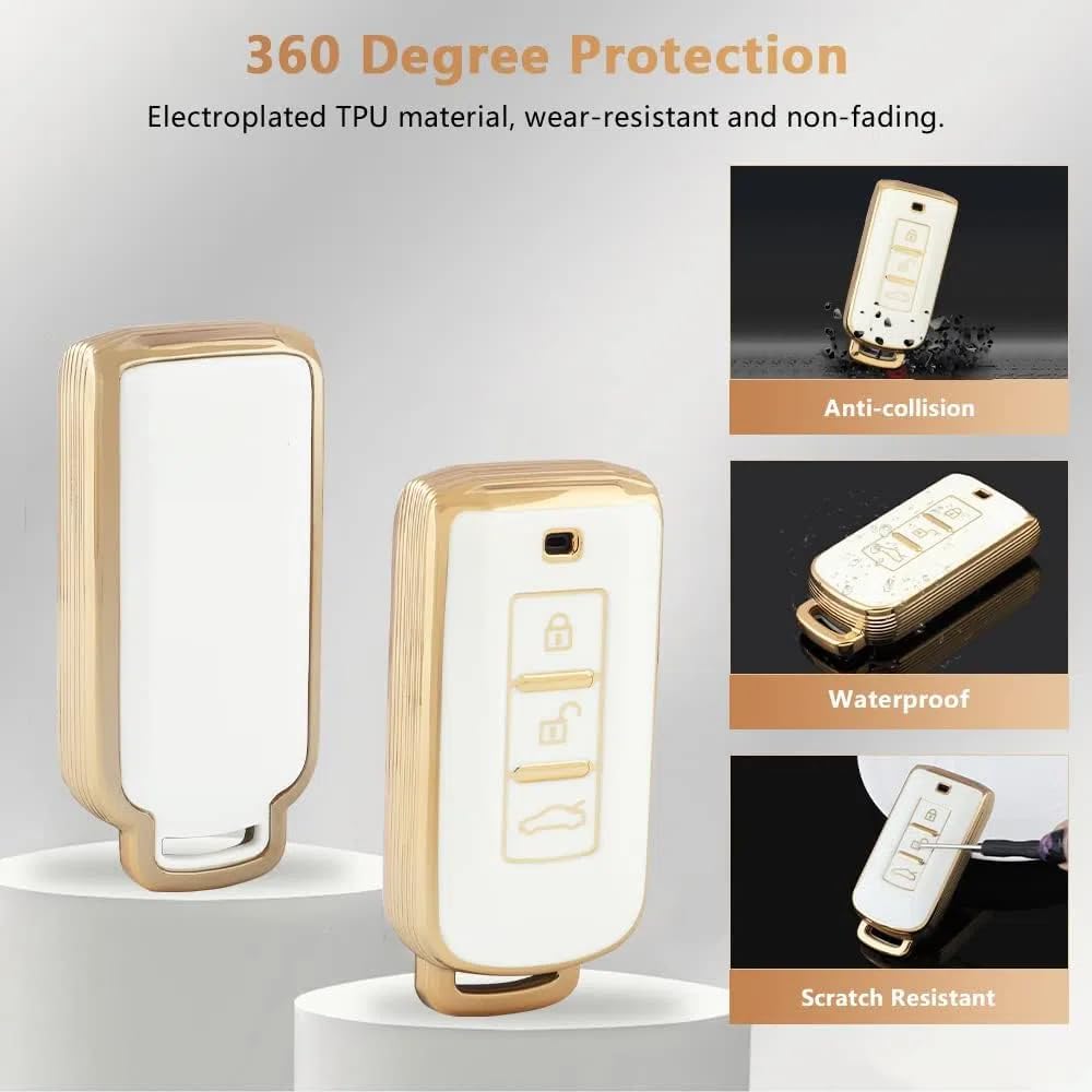 Pifoog Key Fob Cover For Mitsubishi Accessories Outlander Lancer Mirage Car Keys Shell Case Protector Full Covers Bling Keychain