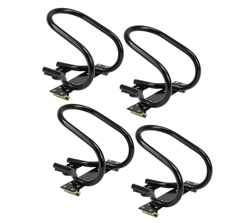 Mytee Products (4 Pack) 7 Motorcycle Wheel Chock Steel for E-Track/X-Track System - Black