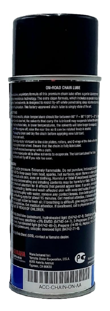 Yamaha Original Oem Yamalube Acc-Chain-On-Aa White Graphite On-Road Formulated Chain Lubricant And Protectant Yamalube Oem - (1)