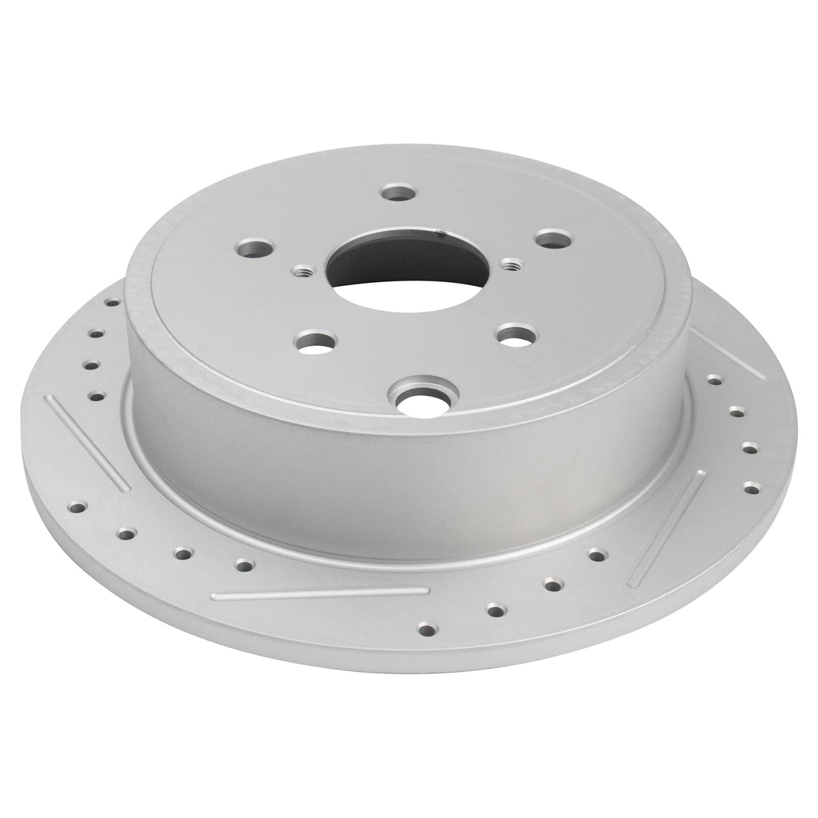 Trq Rear Performance Brake Rotors Set Premium G-Coated Cross Drilled & Slotted Compatible With 2015-2021 Subaru Wrx