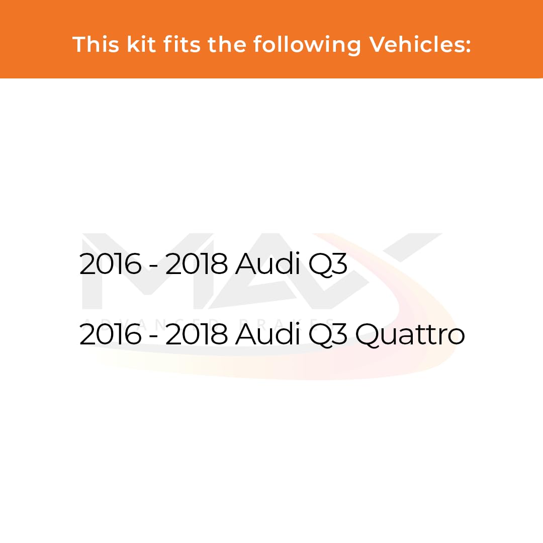 Max Advanced Brakes Rear Brake Kit Compatible With 2016 2017 2018 Q3/Q3 Quattro Replacement Premium Oe Disc Brake Rotors And Cer