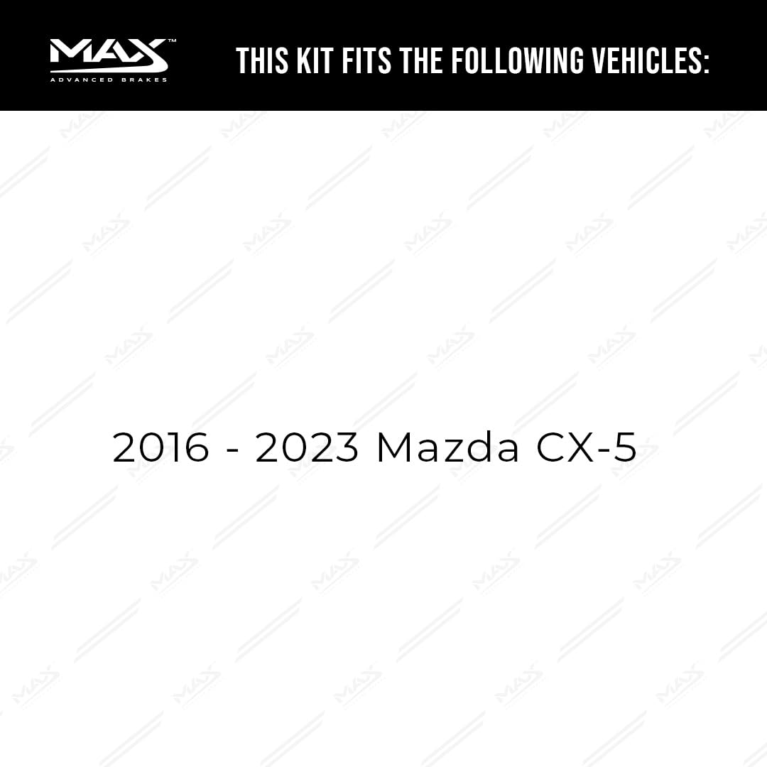 Max Advanced Brakes Rear Brake Kit For 2016 2017 2018 2019 2020 2021 Mazda Cx-5 Replacement Cross Drilled Disc Brake Rotors And Ceramic Brake Pads