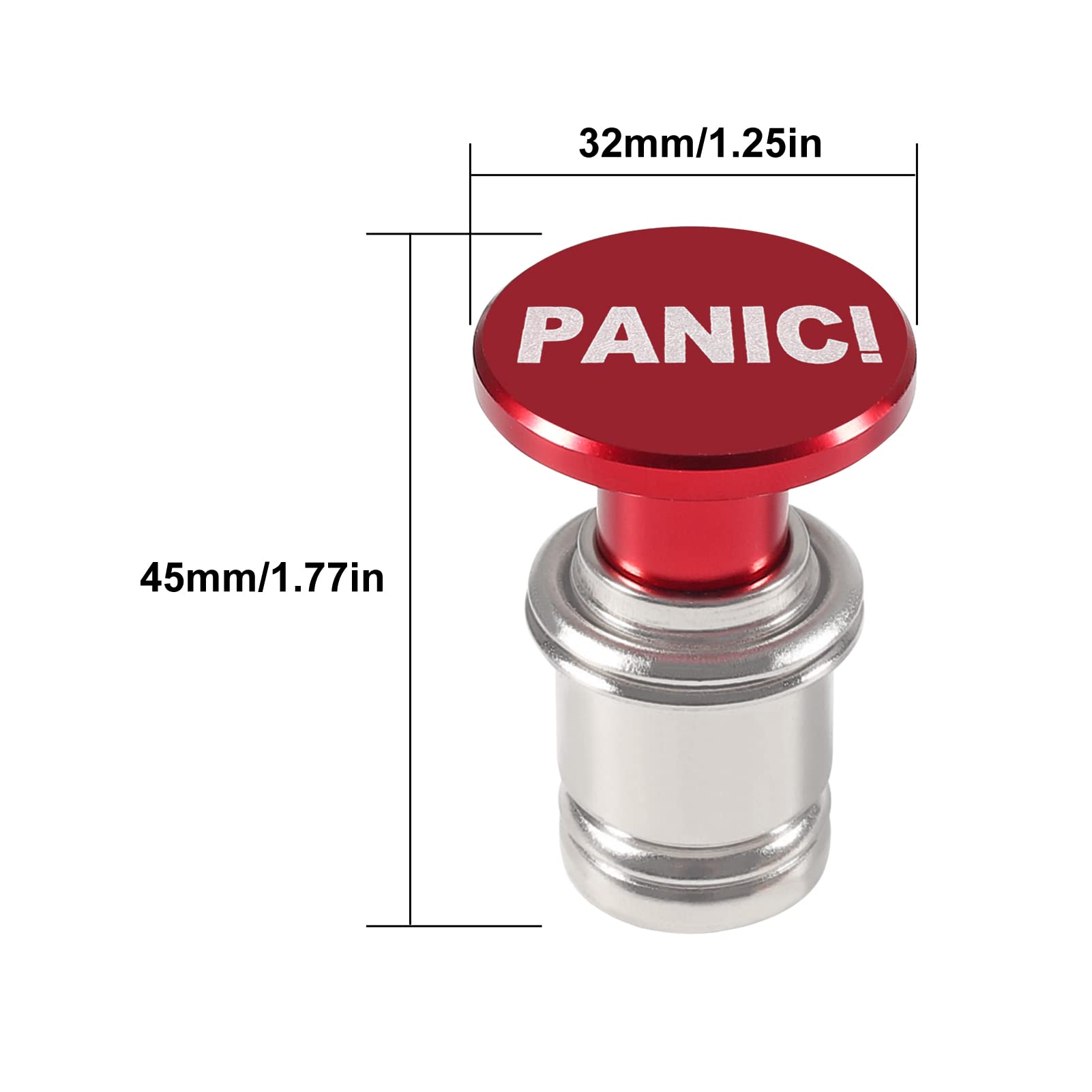 PANIC Button Car Cigarette Lighter, MELIFE Anodized Aluminum Universal 12-Volt Replacement Accessory Fits for Most Vehicles Sock