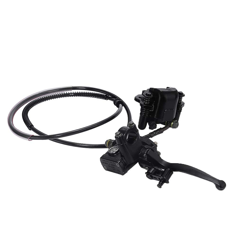 Rear Hand Hydraulic Disc Brake Master Cylinder Caliper Assembly With Brake Pads For Chinese Atv Quad Replacement For Taotao Replacement For Buyang Replacement For Coolsport Replacement For Kazuma