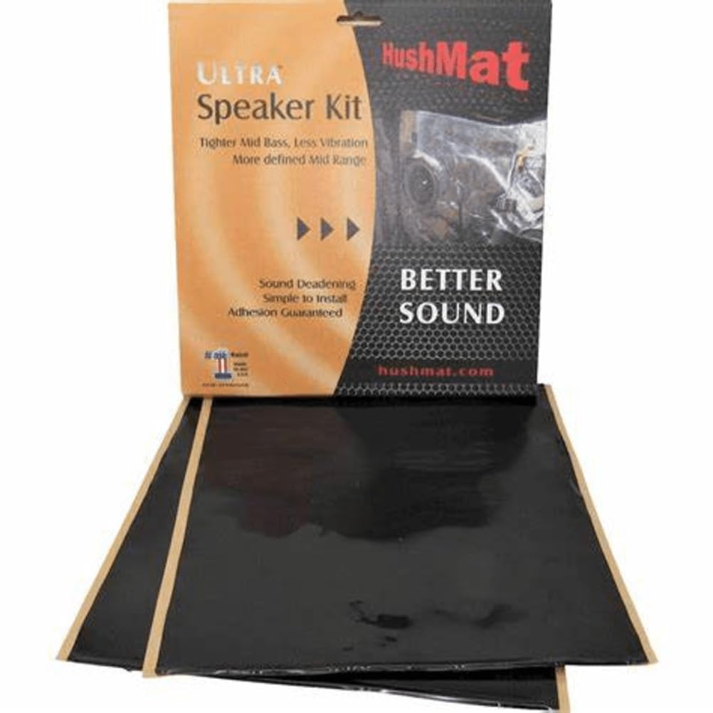 Hushmat 10110 Speaker Kit - 2 Sheets Of 10" X 10" Black Ultra Sound Deadening - 1.4 Square Feet