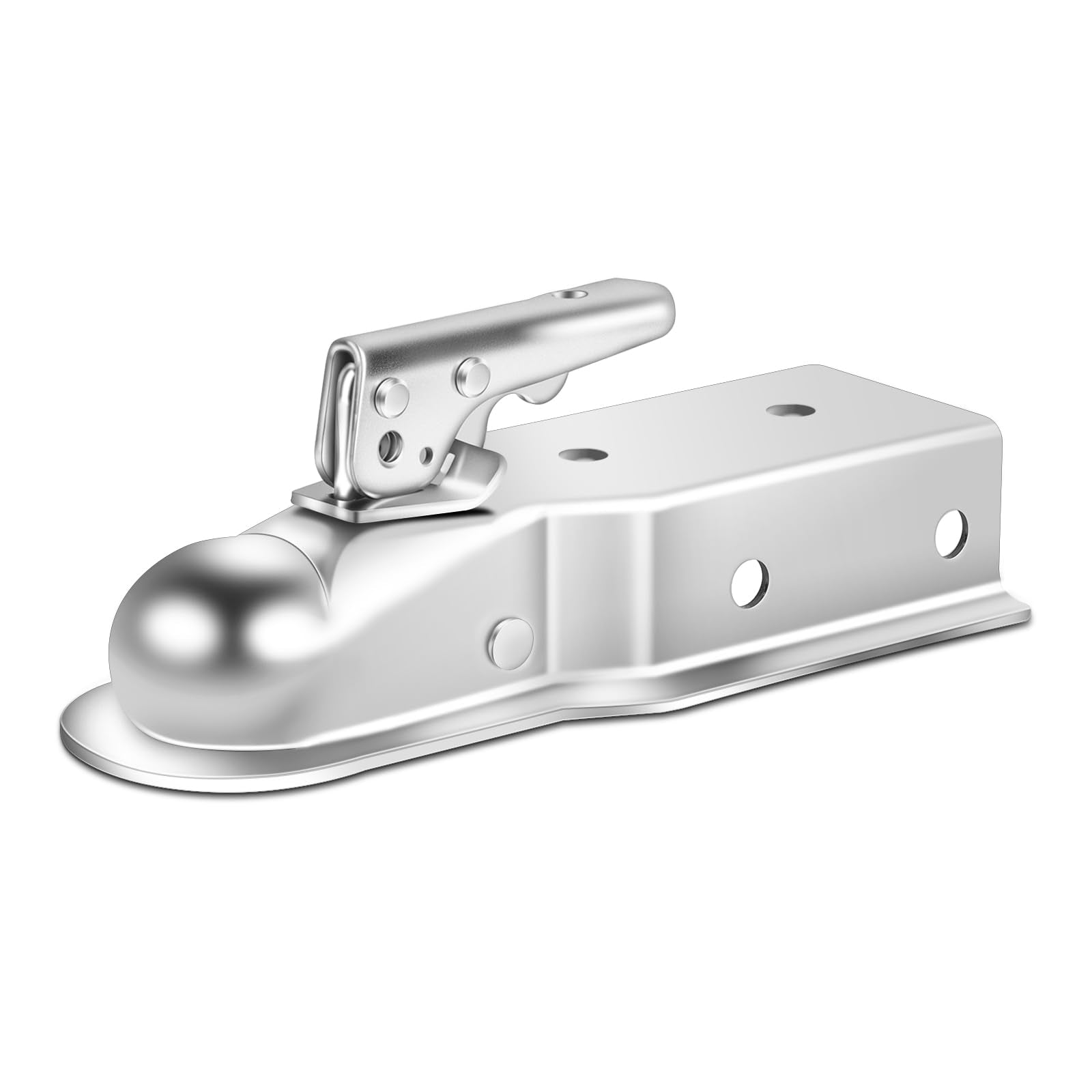 METOWARE Straight Trailer Coupler for 3 Channel, 2 Ball Trailer Tongue Coupler 3,500LBS