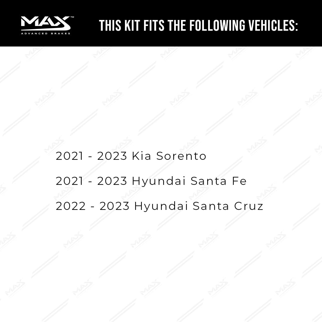 Max Advanced Brakes Front Brake Kit Compatible With 2021 2022 2023 Kia Sorento Compatible With Hyundai Santa Fe Cruz Replacement