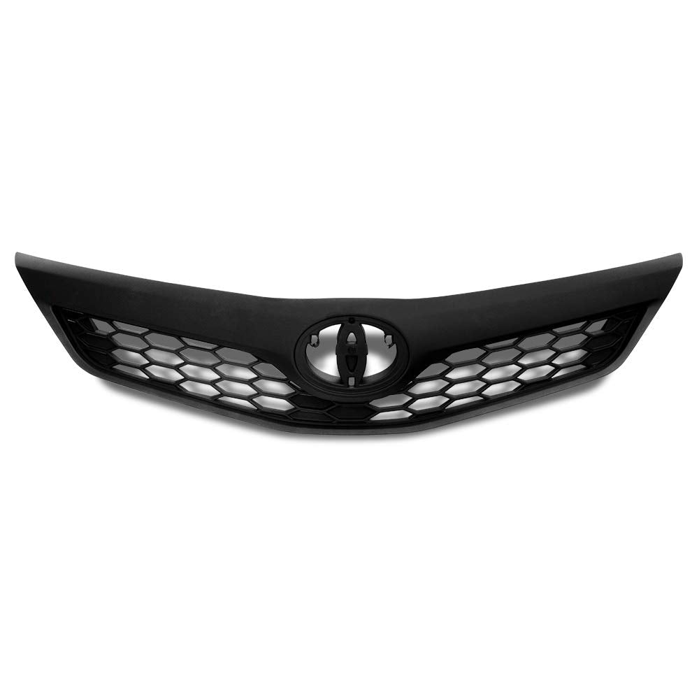 Grand Orange Mesh Grill Assembly Front Upper Grille Compatible With Toyota Camry Se Xse Sedan 4-Door 2012 2013 2014 Matte Black