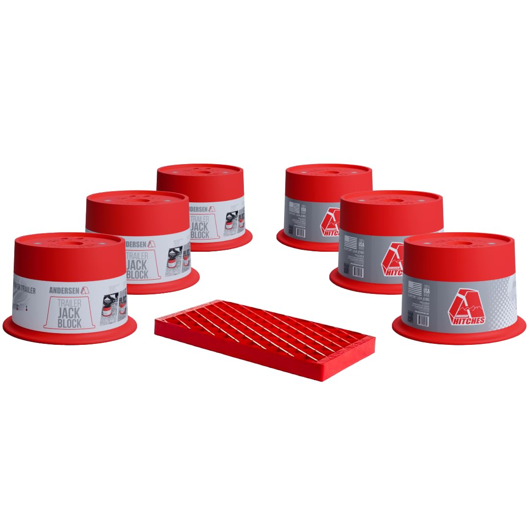 Andersen Hitches | Rv Accessories | 6-Pack Trailer Jack Blocks W/ Free Clean Step | Leveling Block Chocks | 3608