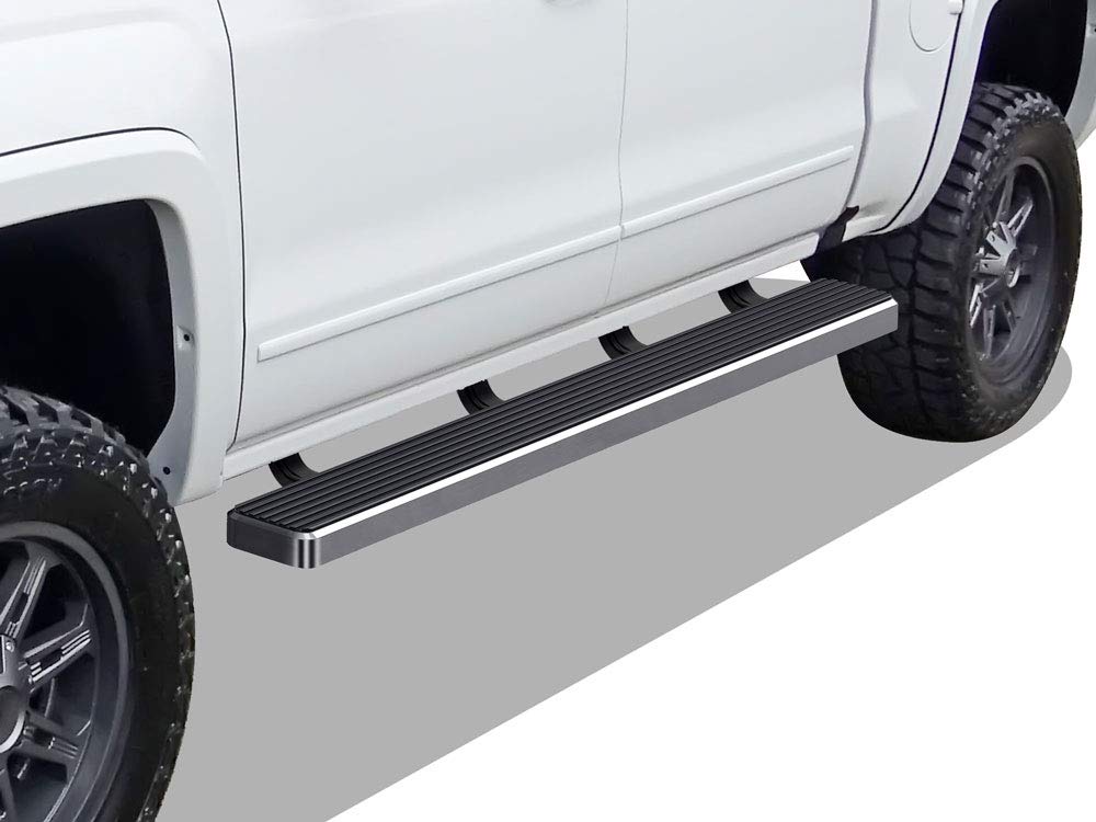 Aps (Polished Silver 5In 304 Stainless Steel Running Boards Nerf Bars Compatible With Chevy Silverado Gmc Sierra 1500 2007-2018