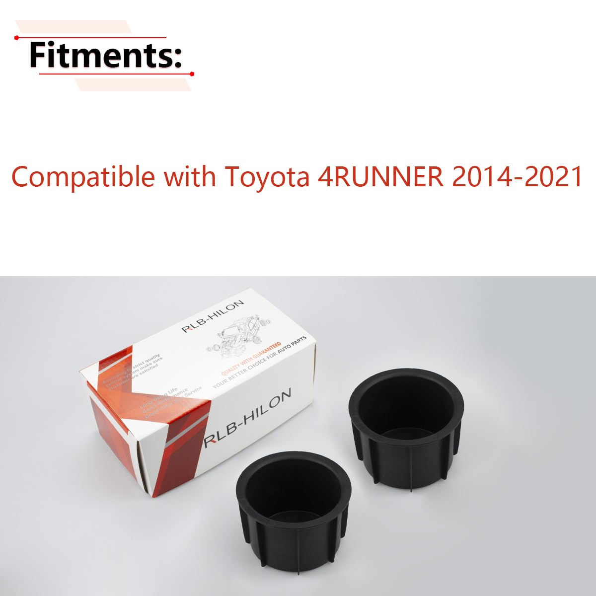 Rlb-Hilon Cup Holder Insert Compatible With Toyota 4Runner 2010-2021 Replaces Oem 66991-35030 2Pc
