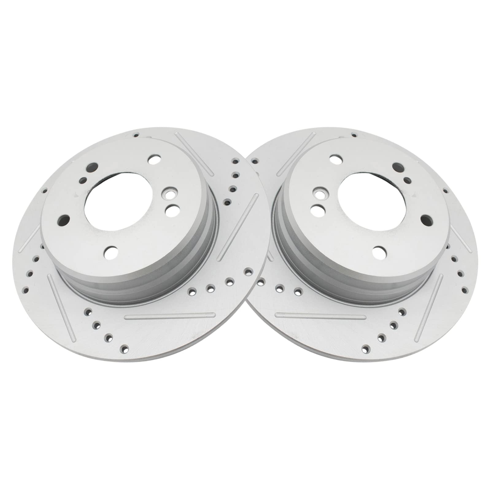 Trq Rear Performance Drilled Slotted Brake Rotor Pair Set Compatible With Mercedes Benz Chrysler