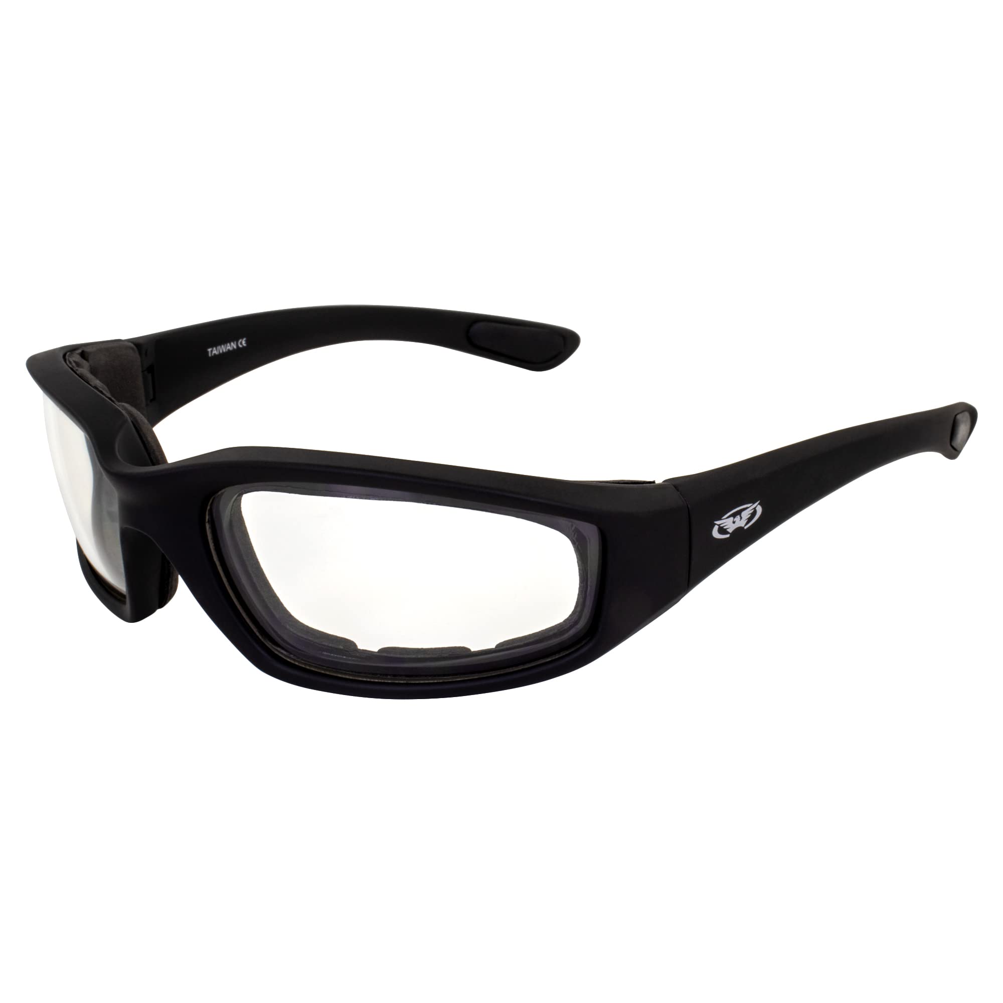 Kickback Photochromic - Light Adjusting Lenses - Eva Foam Padded Motorcycle Sunglasses