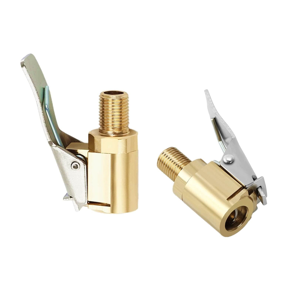 Ldcre Tire Air Chuck With Clip Adapter, Brass Locking Tire Inflator Nozzle Adapter Connect, No Leakage Tire Chucks For Vehicle I