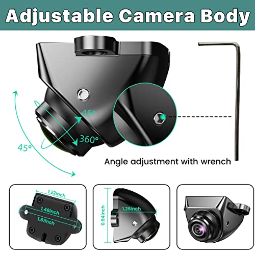 Hd Backup/Front/Side View Camera, Greenyi Ahd 720P Reverse Rear Cam For Car, Suv, Rv, Trailer, Camper, Van, Pickup, Metal Shell,