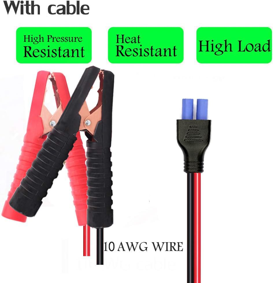 Yetor Battery Alligator Clips,10Awg Female Ec5 Jump Starter Cable With Battery Clamps,Alligator Clip Clamp To Ec5 Connector Exte
