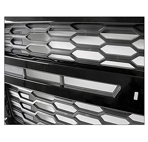 ZMAUTOPARTS Mesh Front Bumper Upper Hood Grille Shell Gloss Black Compatible with 2015-2020 Chevy Suburban/Tahoe LS LT