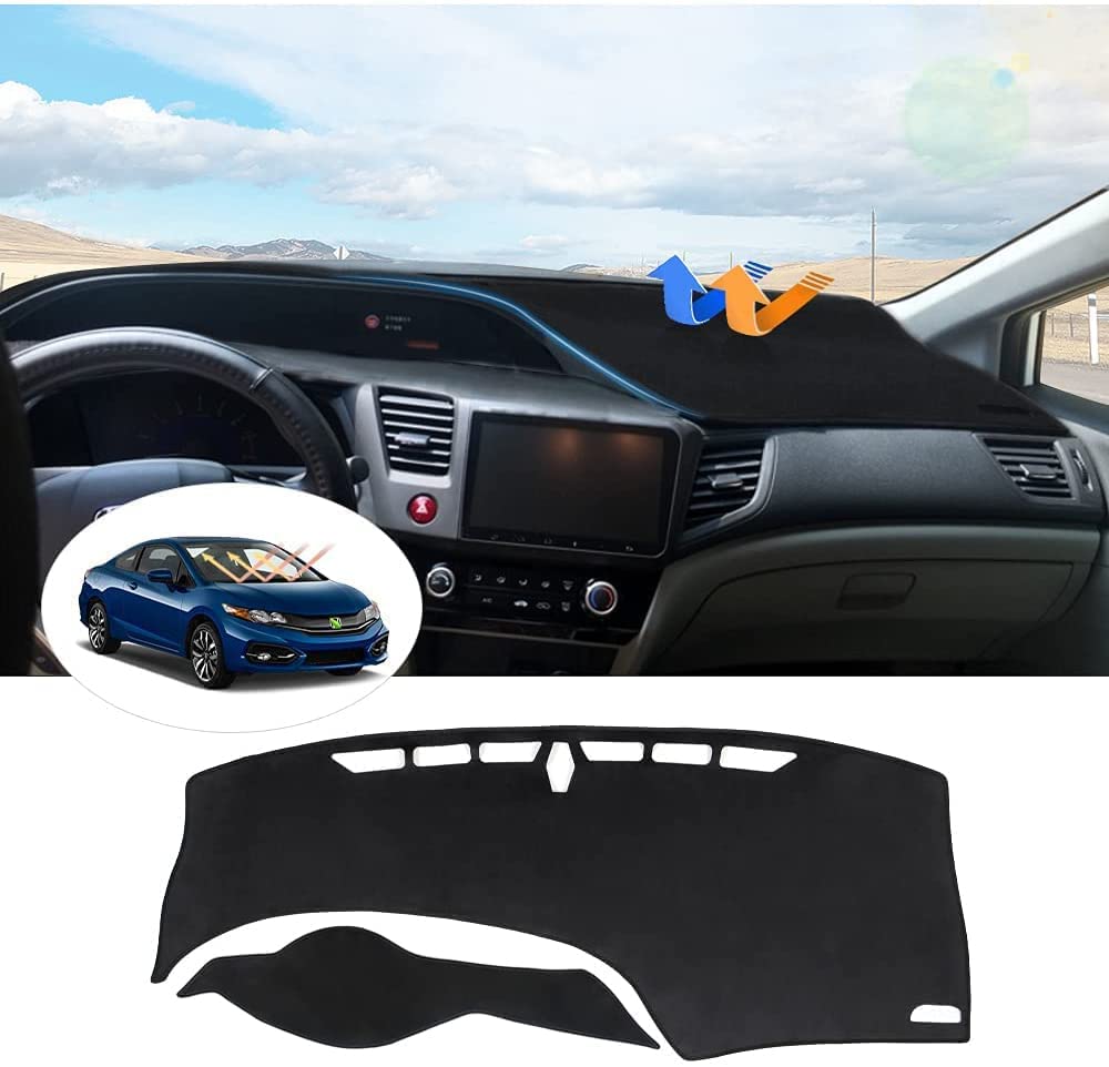 Cartist Custom Fit for Dashboard Cover Honda Civic 2012 2013 2014 2015 Dash Board Cover Mat Non-Slip Pad Carpet Sunshield Protec