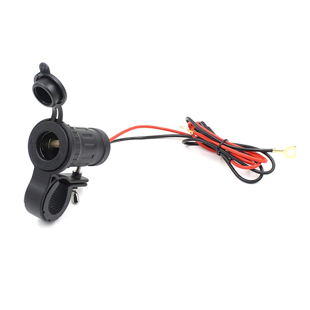 MMOBIEL Universal Waterproof Motorcycle Cigarette Lighter 12V-24V Power Socket with 60cm Wiring Kit, Color C863, Pack of 1