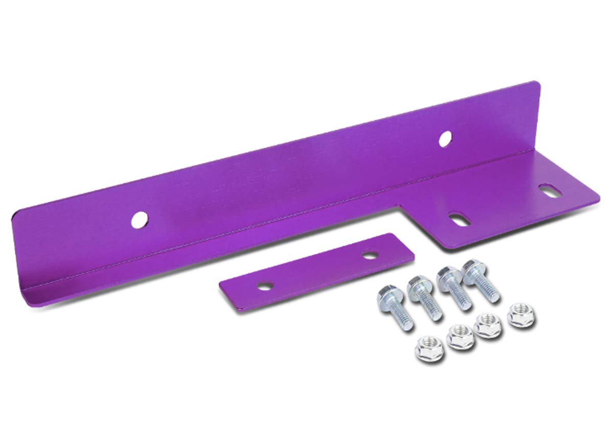 Icbeamer Purple Universal Front Aluminum Bumper License Plate Mount Relocator Frame Bracket Holder Bar -Drilling Require