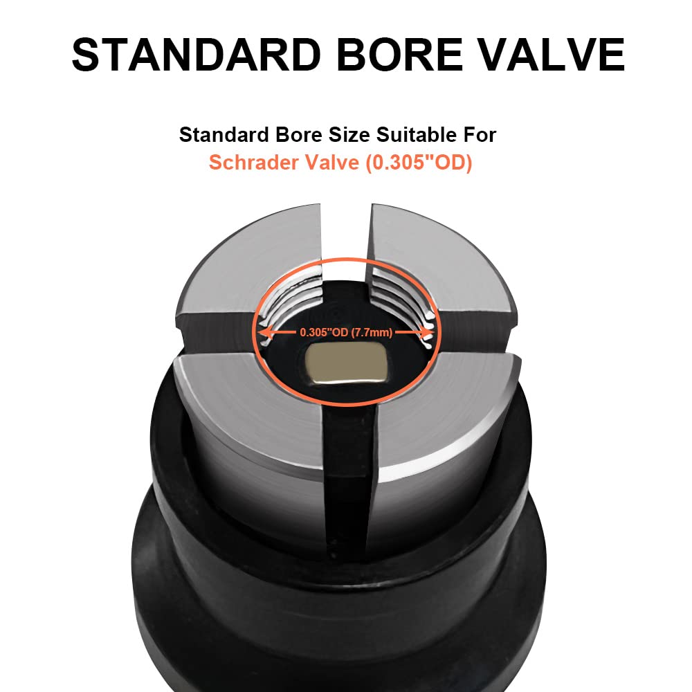 Jinkey Automatic Tire Deflator With Locking Air Chuck For Schrader Valve Straight Open Flow Air Chuck Quick Connect Air Down Tire Deflators Offroad Accessories For Car Truck Tire Pressure Equalizer