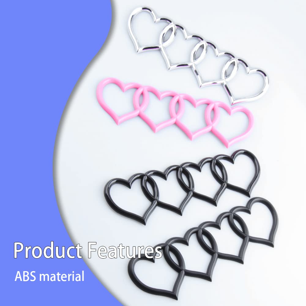 3D Badge Decal Sticker, Love Heart Logo Rear Trunk Emblem, Car Replacement 3D Sticker, Car Exterior Emblems Badge 3D Sticker Decal Fit For Audi A3 A4 A5 A6 A8 Tt R8 Q3 Q5 Q7 (Bright Black)