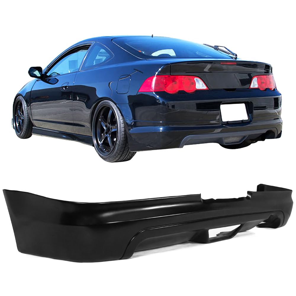 Rear Bumper Lip Compatible With 2002-2004 Acura RSX, Unpainted Black PU Rear Splitter Spoiler Valance Chin Diffuser Body Kit by