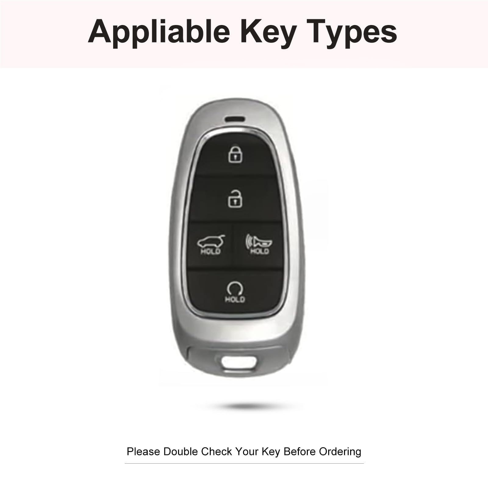 Ruabiban For Hyundai Key Fob Cover With Keychain, Pink Genuine Leather Crystal Key Case Protection Shell Compatible With 2019 20