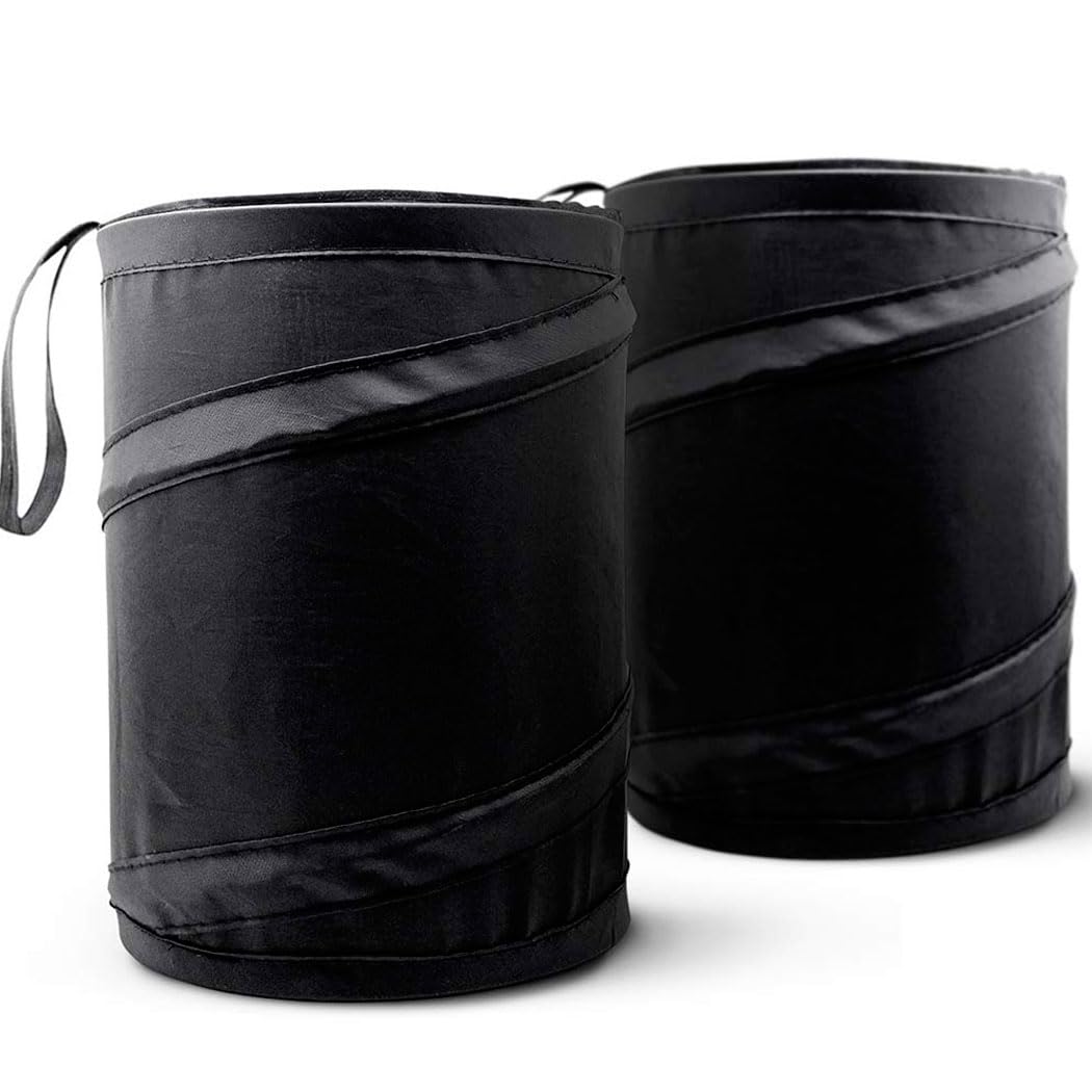 Mavoro Car Trash Can, Portable Garbage Bin, Collapsible Pop-Up Water Proof Bag, Waste Basket Bin, Rubbish Bin (2 Pack, 2 Gallon)