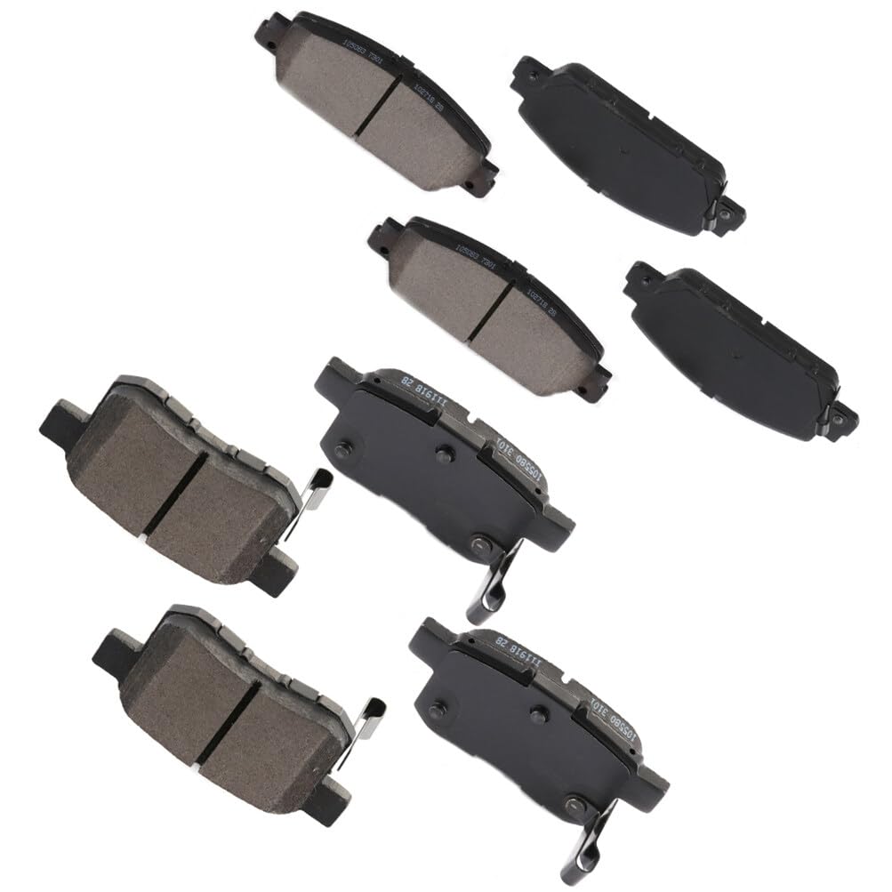 Cciyu D1654 D1451 Front & Rear Disc Brake Pads Kit For Honda For Accord 2013-2017 8Pcs