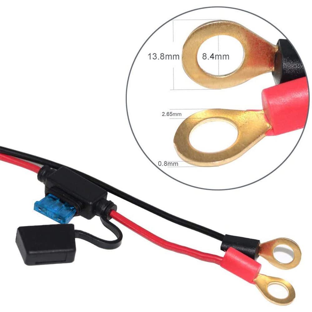 13Ft 12V Female Cigarette Lighter Socket Battery Eyelet Ring Terminal 12Volt Extension Cord Outlet Adapter Plug Power Supply Car