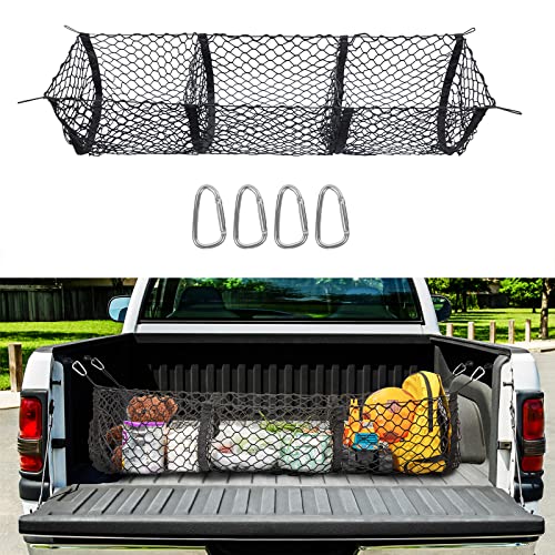 Cargo Net Trunk Bed Organizer,Mesh Storage Net With 4 Metal Hooks,43.311.8 Inch Heavy Duty Cargo Net For Suv,Car,Toyota,Pickup T