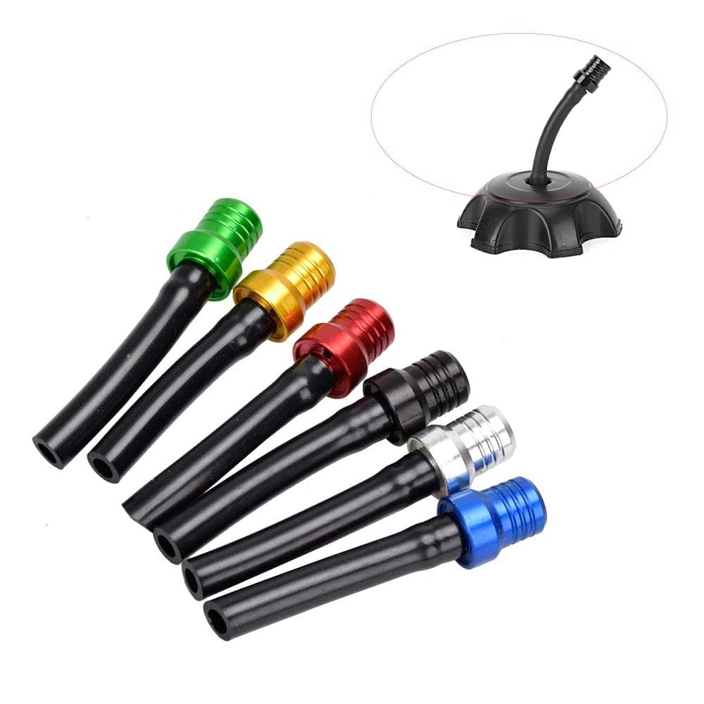 E-Riding Gas Tank Fuel Cap Valve Vent Breather Hose Cnc For Motorcycle Bikes (Red)