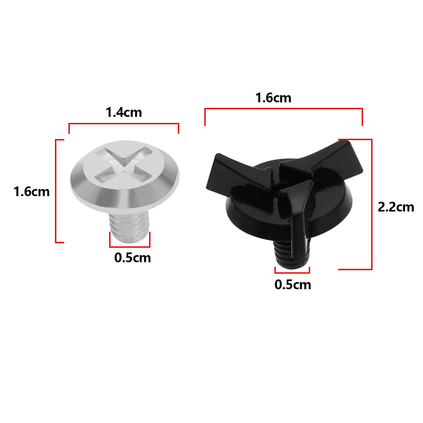 Micro Traders 2 Sets of Motorcycle Helmet Screws Fixing Screws Helmet Accessories Plastic Metal for Motorcycle Off-Road Vehicles