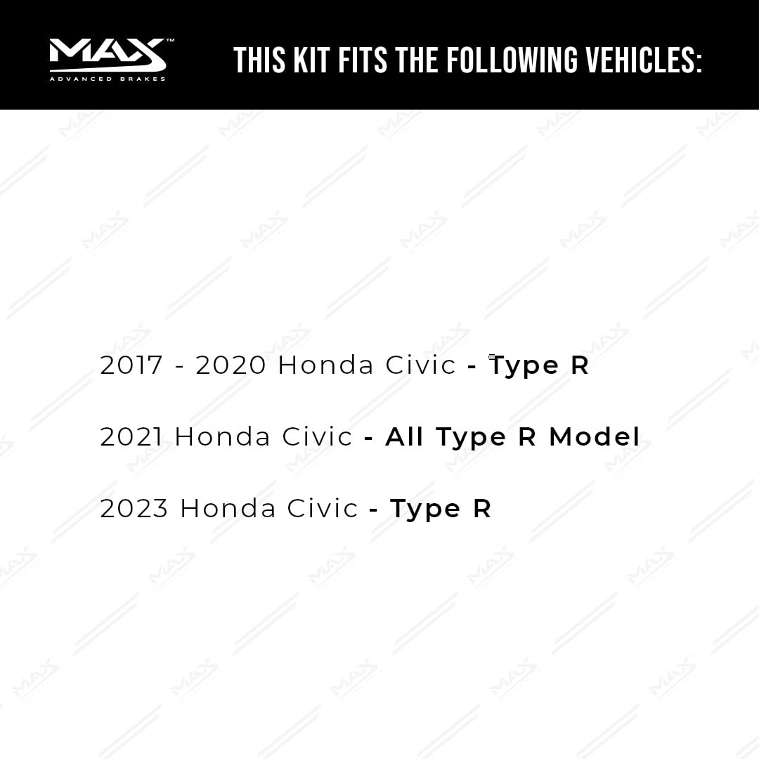 Max Advanced Brakes Rear Brake Kit Compatible With 2017 2018 2019 2020 2021 2023 Honda Civic Type R Replacement Geomet Coated Oe