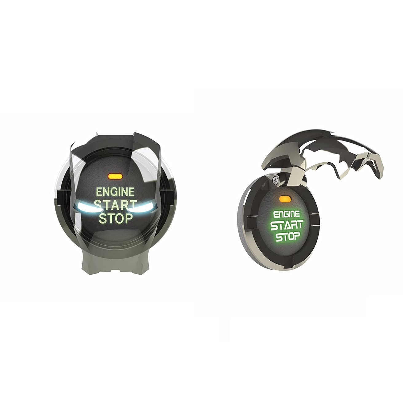 Car Engine Start Stop Button Cover Push To Start Button Ignition Cover Anti-Scratch Universal Aluminum Alloy Button Decoration Stickers For Cars(Red)